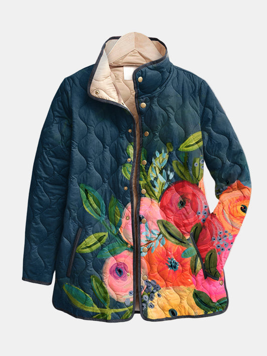 The Midnight Floral Quilted Jacket