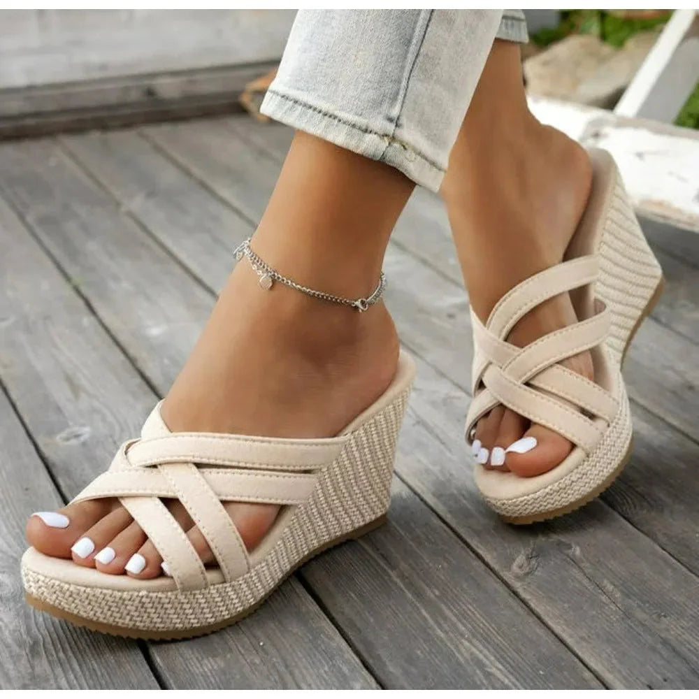 ADELINE WEDGES Crisscross Strap Wedges