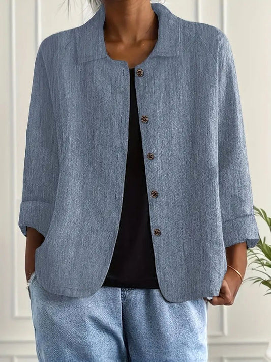 Emily Relaxed Button-Front Blouse