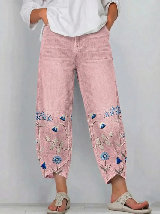 Rowena Floral Print Casual Trousers