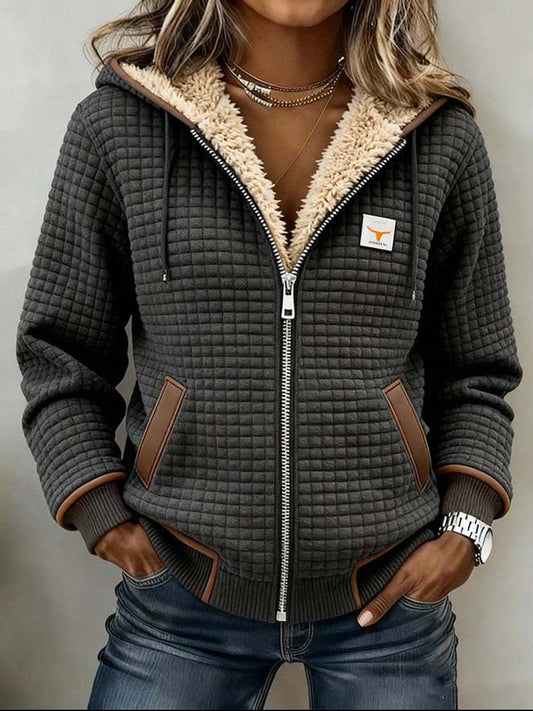 SIERRA Sherpa-Lined Quilted Zip Jacket