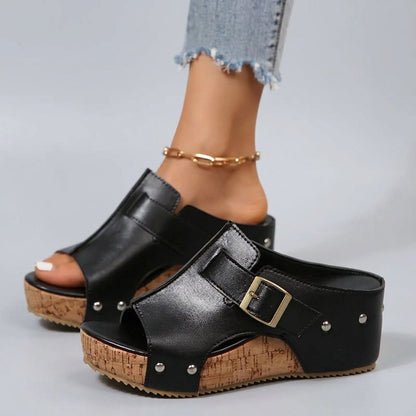 OLIVIA SANDALS Open-Toe Platform Sandals