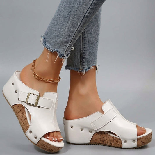 OLIVIA SANDALS Open-Toe Platform Sandals