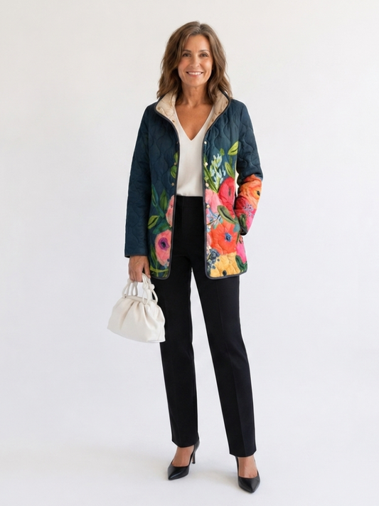 The Midnight Floral Quilted Jacket