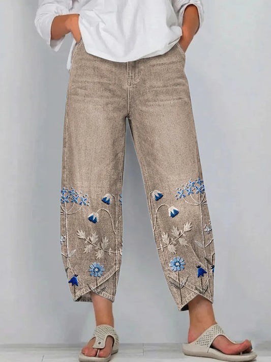 Rowena Floral Print Casual Trousers