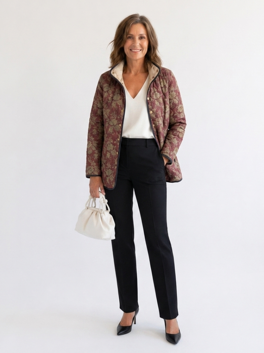 The Plum Damask Quilted Jacket