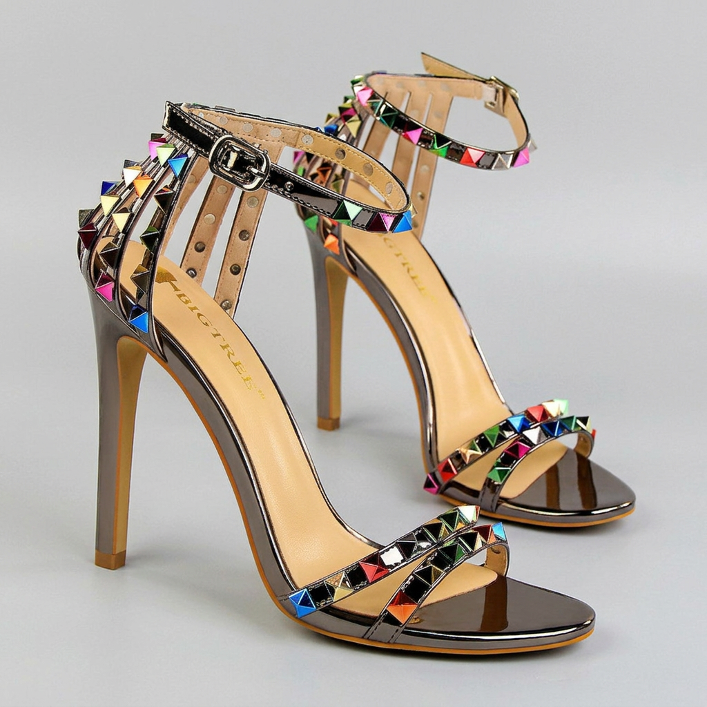 SERENA HEELS Studded Statement Heels
