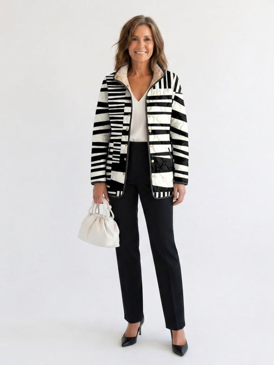 The Graphic Stripe Quilted Jacket