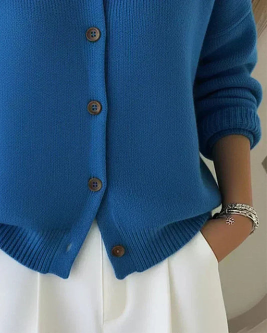 Vespera Button Collar Cardigan