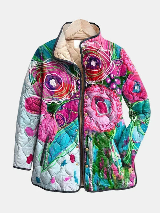 The Watercolour Floral Quilted Jacket