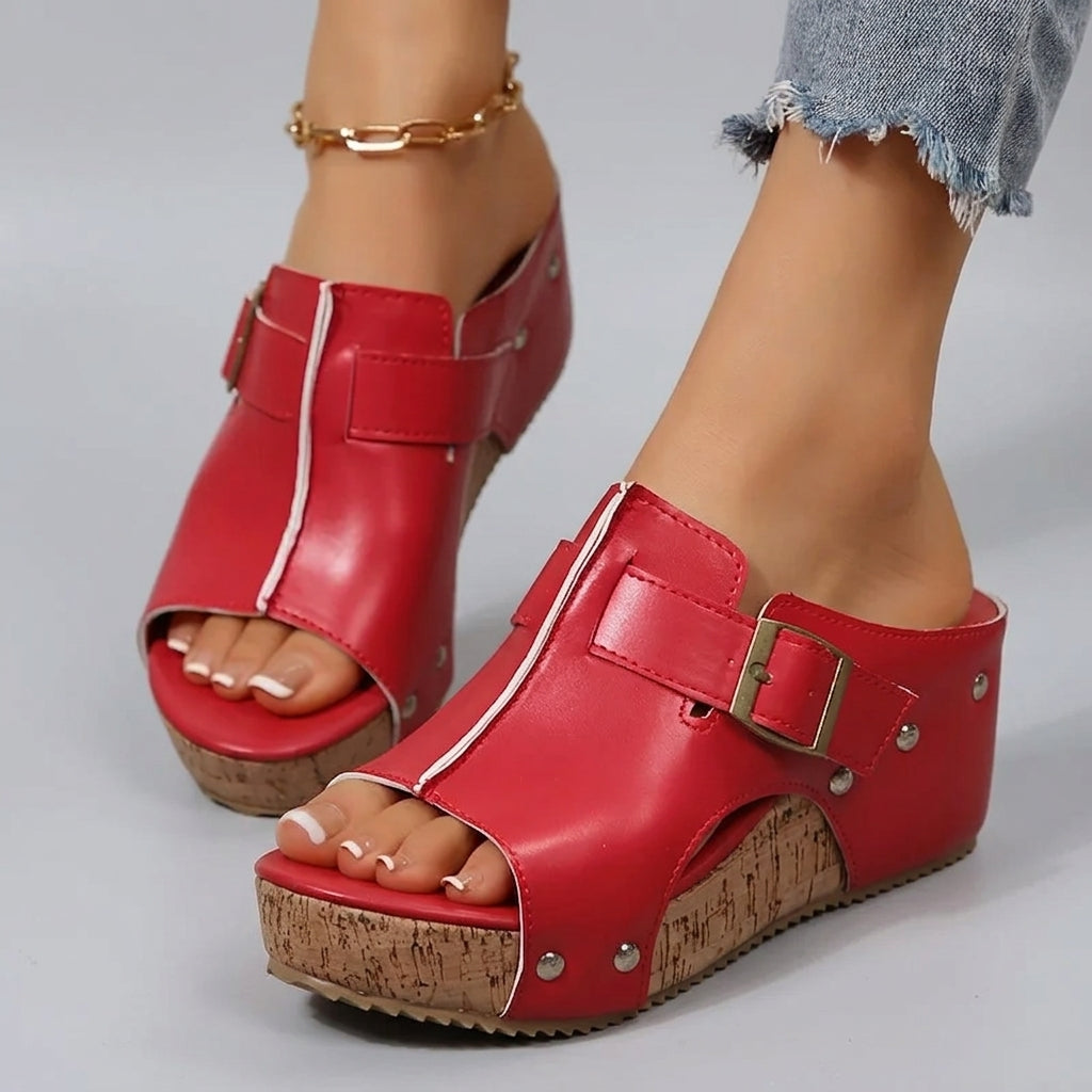 OLIVIA SANDALS Open-Toe Platform Sandals