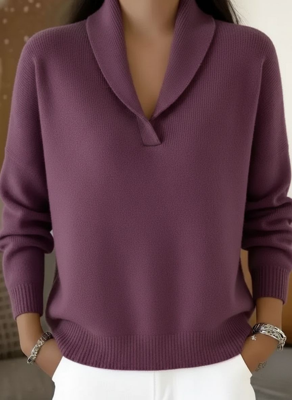 Elise | Elegant V-Neck Sweater