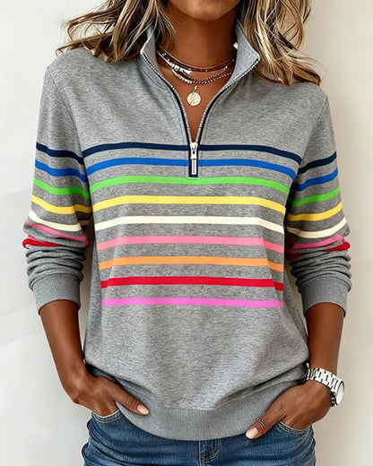 Maggie | Striped Half-Zip Pullover