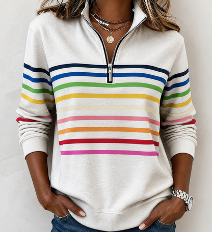 Maggie | Striped Half-Zip Pullover