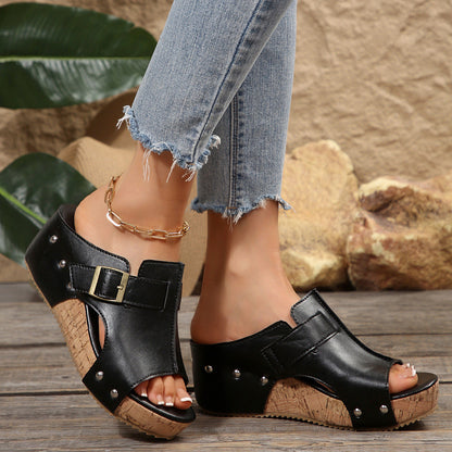 OLIVIA SANDALS Open-Toe Platform Sandals