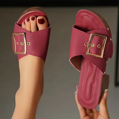 JULIE SLIDES Slip-On Flat Sandals