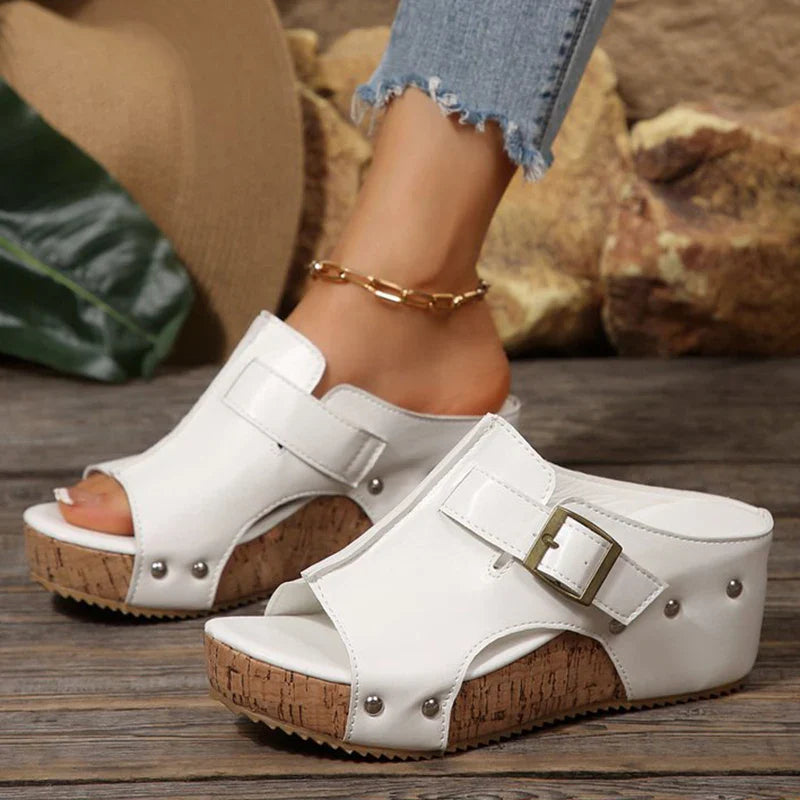 OLIVIA SANDALS Open-Toe Platform Sandals