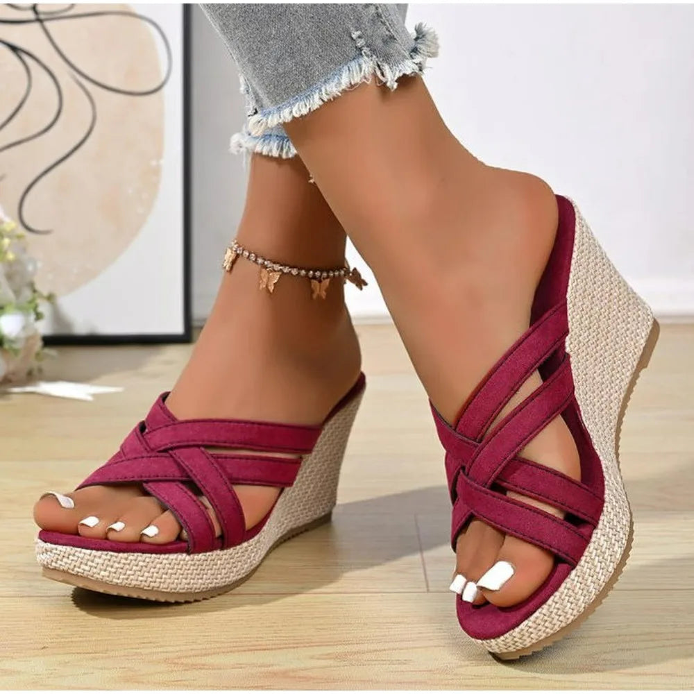 ADELINE WEDGES Crisscross Strap Wedges