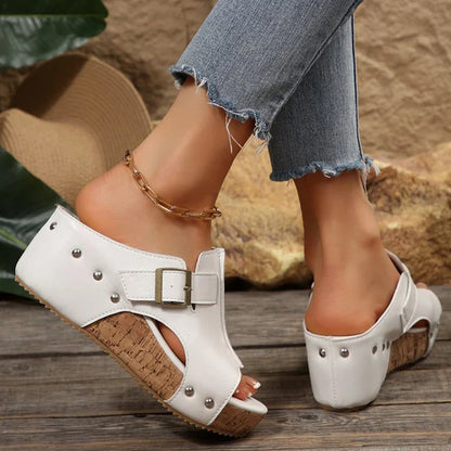 OLIVIA SANDALS Open-Toe Platform Sandals