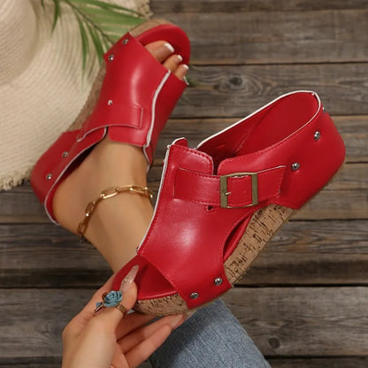 OLIVIA SANDALS Open-Toe Platform Sandals