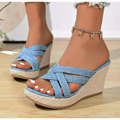 ADELINE WEDGES Crisscross Strap Wedges