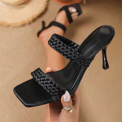 NAOMI HEELS Braided Strap Heels