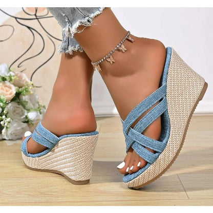 ADELINE WEDGES Crisscross Strap Wedges