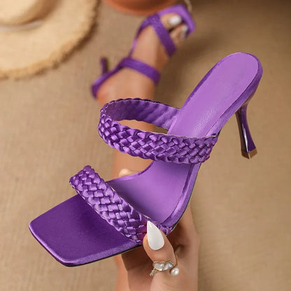 NAOMI HEELS Braided Strap Heels