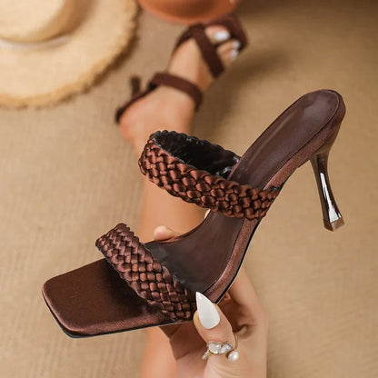 NAOMI HEELS Braided Strap Heels