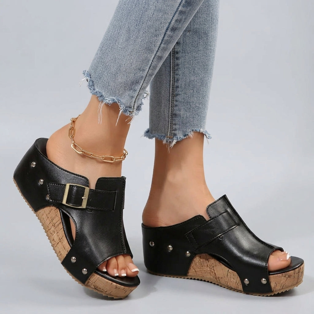 OLIVIA SANDALS Open-Toe Platform Sandals