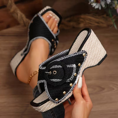ELISA WEDGES Espadrille-Style Wedge Sandals
