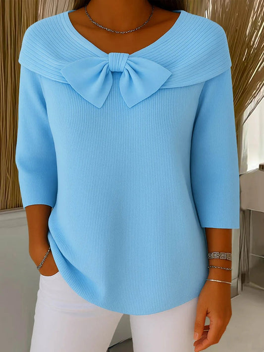 Tivella Sweater with Bow and Round Neckline