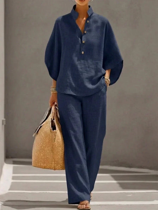 Sophie Batwing Sleeve Top and Wide-Leg Trousers Set