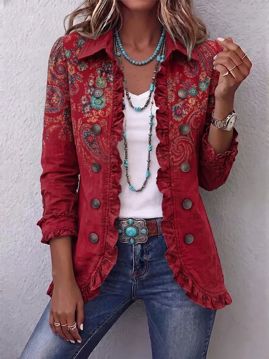 Fayrene Bohemian Paisley Ruffle Jacket