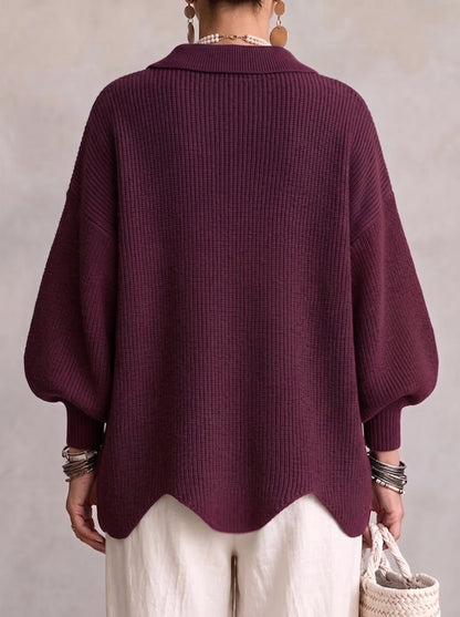Karina | Oversized Gold-Button Cardigan