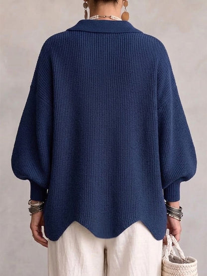 Karina | Oversized Gold-Button Cardigan
