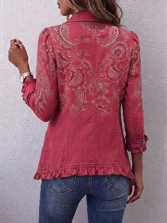 Anouk Vintage Paisley Print Ruffled Jacket