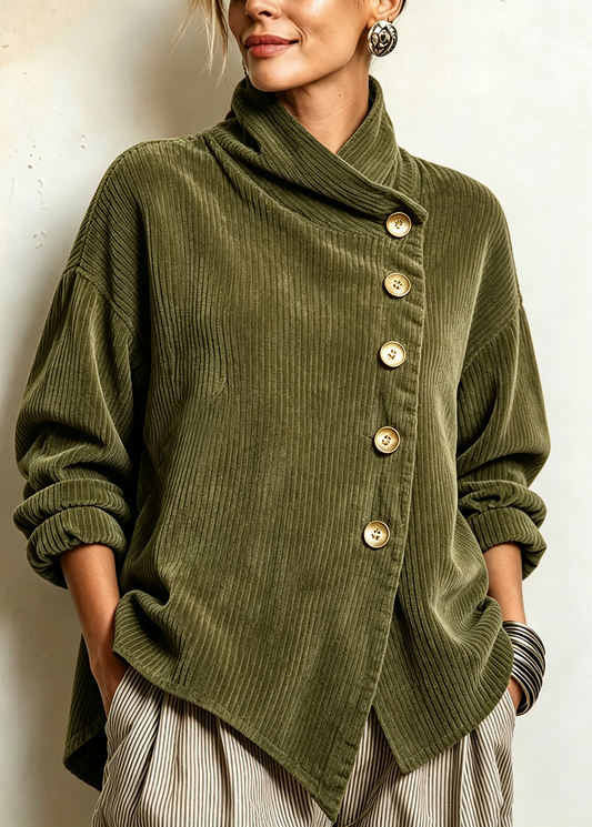 APOLLINE Asymmetric Ribbed Knit Jacket