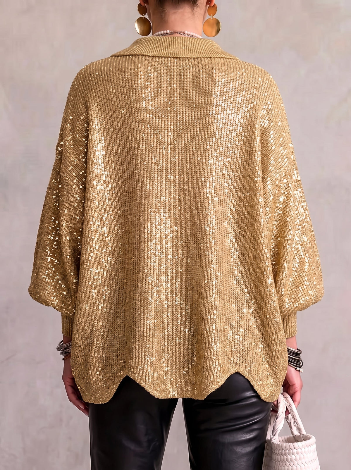 Karina | Oversized Gold-Button Cardigan
