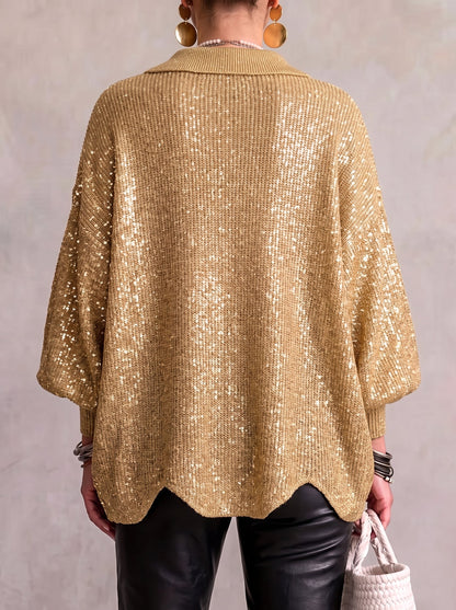 Karina | Oversized Gold-Button Cardigan