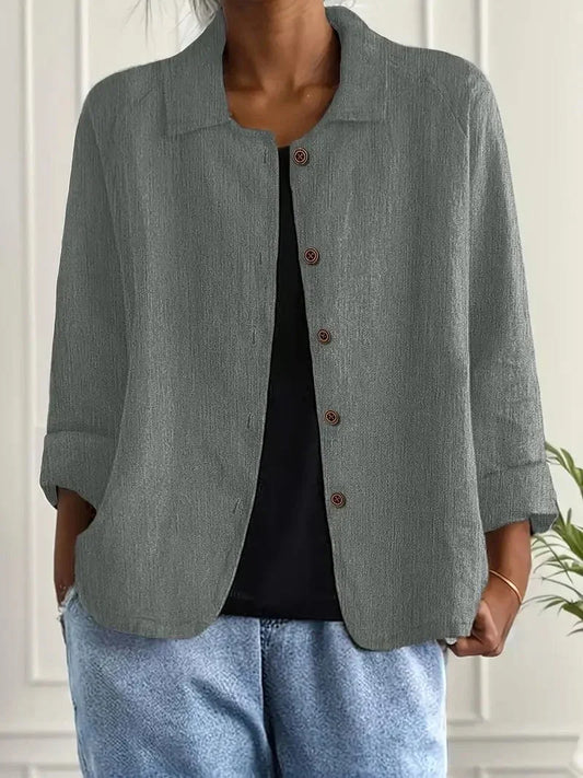 Emily Relaxed Button-Front Blouse